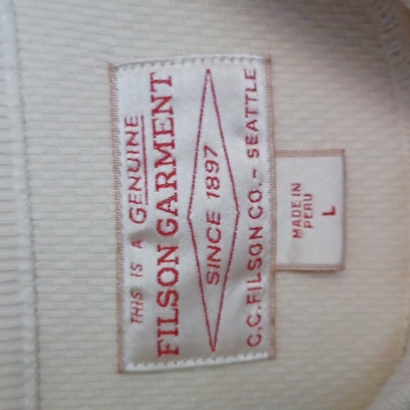 FILSON Men's Waffle Knit Thermal Crewneck Pullover SZ L Sand NEW - Picture 4 of 15